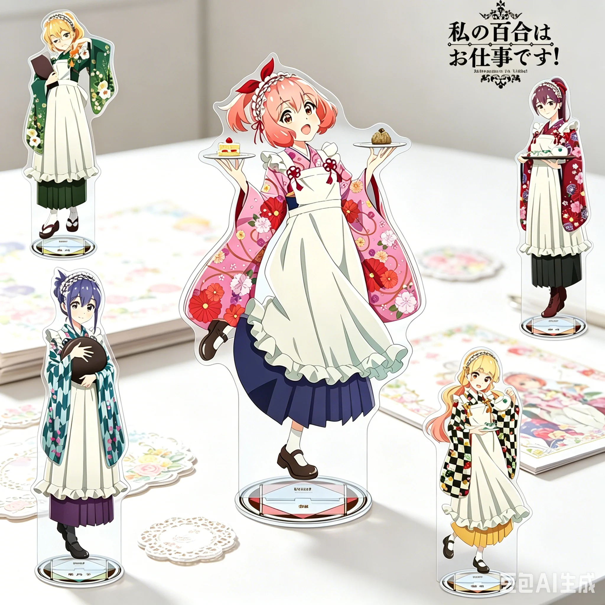 Hot 15CM Anime Yuri Is My Job! Figure Peripheral Collection Acrylic Stand Model Decorations Children Kawaii Toys Gifts keychain