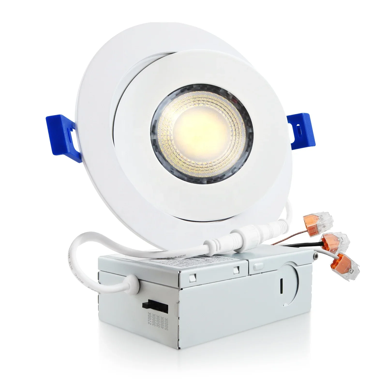 

Indoor Lighting ETL ES Listed Dimmable 3in 4in 6inCCT Changeable LED Rotatable Recessed Downlight with Junction Box