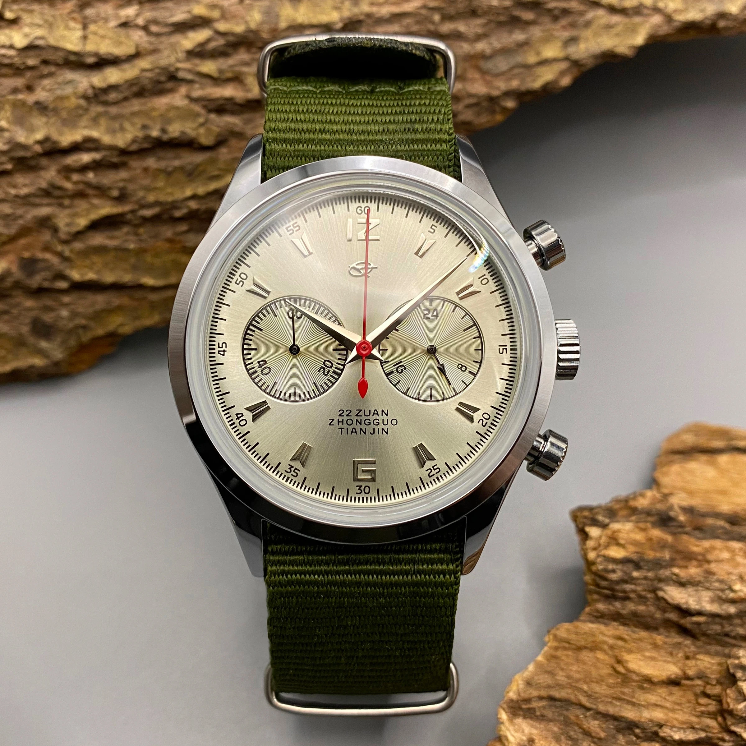 Jam Tangan Pria Bisnis Klasik Tianjin 1963 Pilot Watch 42mm Tahan Air Retro Quartz Chronograph Tribute Watch