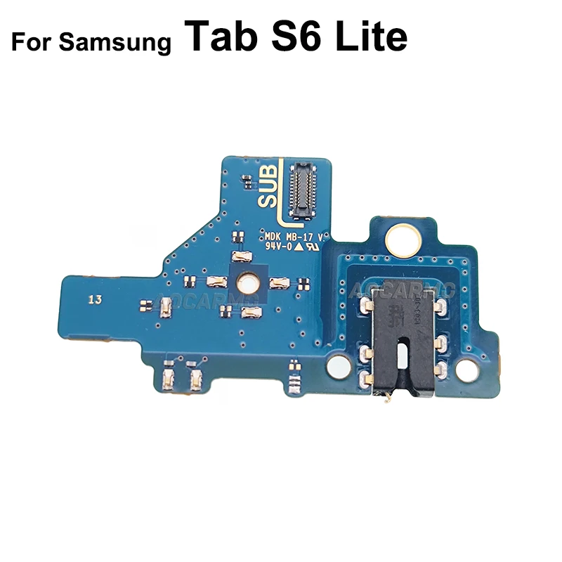 Aocarmo untuk Samsung Tab S6 Lite P610 P615 Headphone Jack Headphone Audio Jack Papan Kecil Kabel Konektor Penggantian