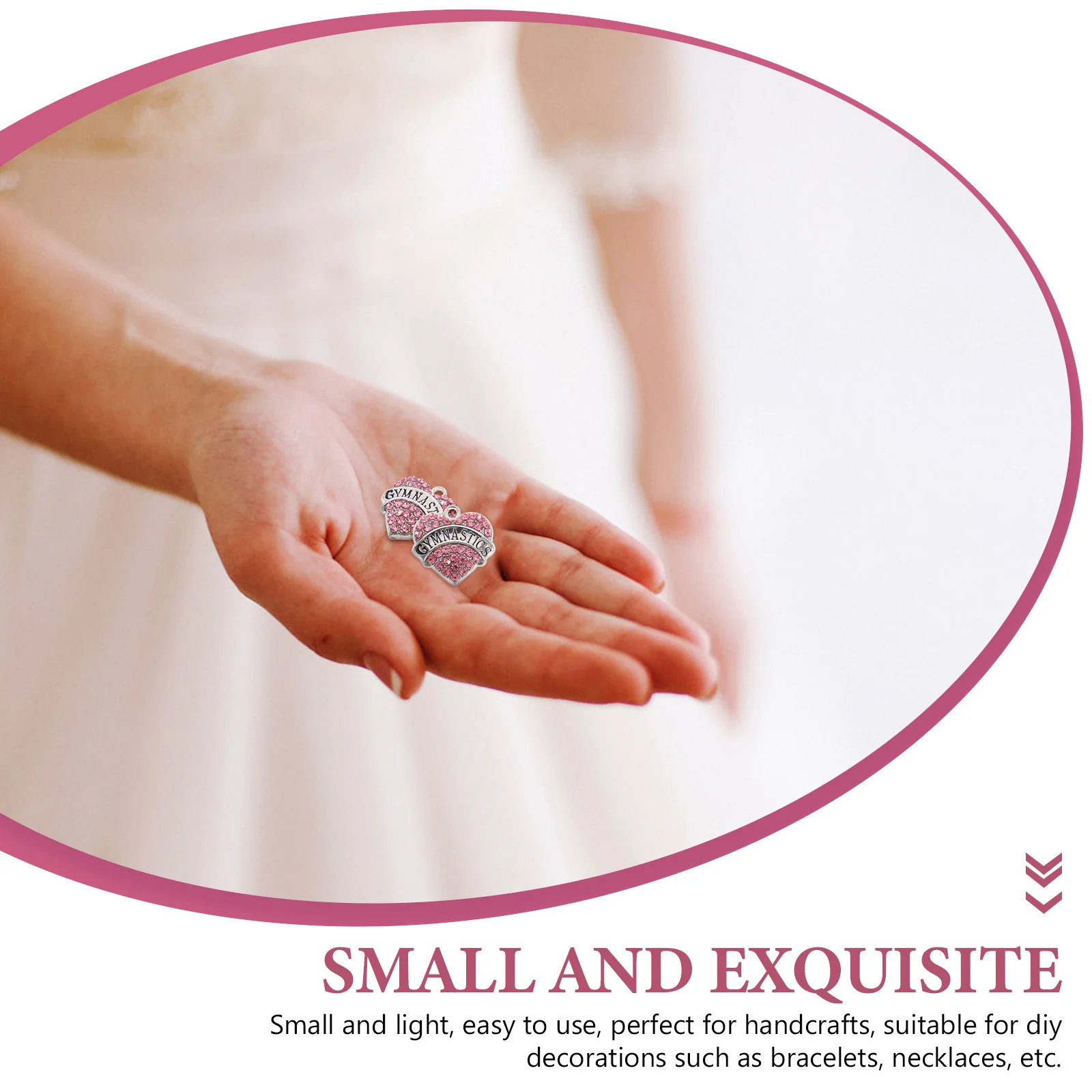 

5pcs Gymnastic Sports Jewelry Pendant Shiny Necklace Bracelet Accessories Diy Heart Charms For Women Holiday Gift