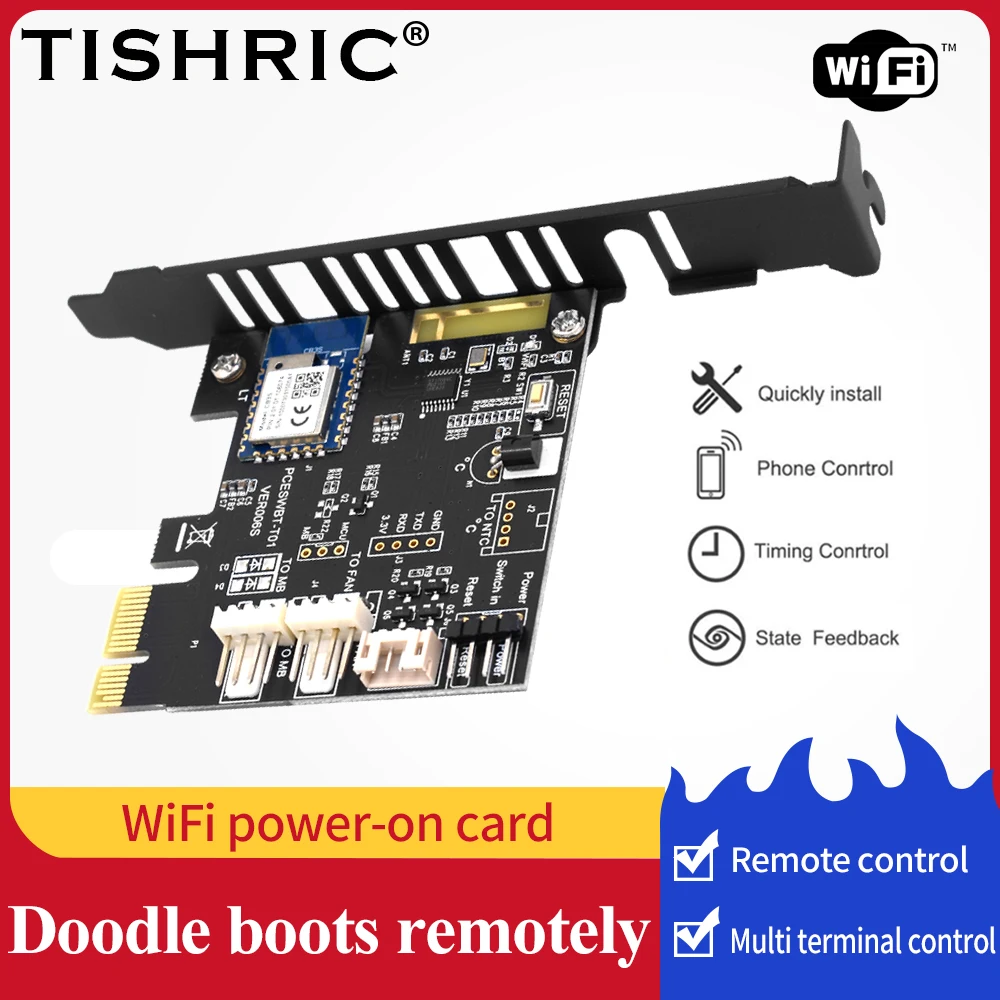 TISHRIC Wifi PC Power Switch APP Remote Controller Boot Startup Card Telecommuting PICE Work With Ewelink Google Alexa Alice
