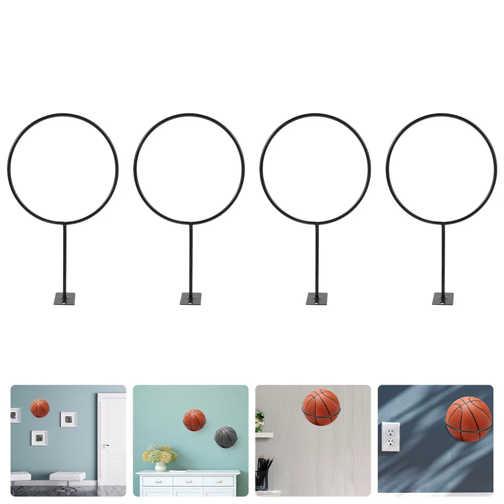 

1 Set Wall Mount Balls Holder Basketball Display Football Storage Stand Display Rack For Home Living Room Durable Iron