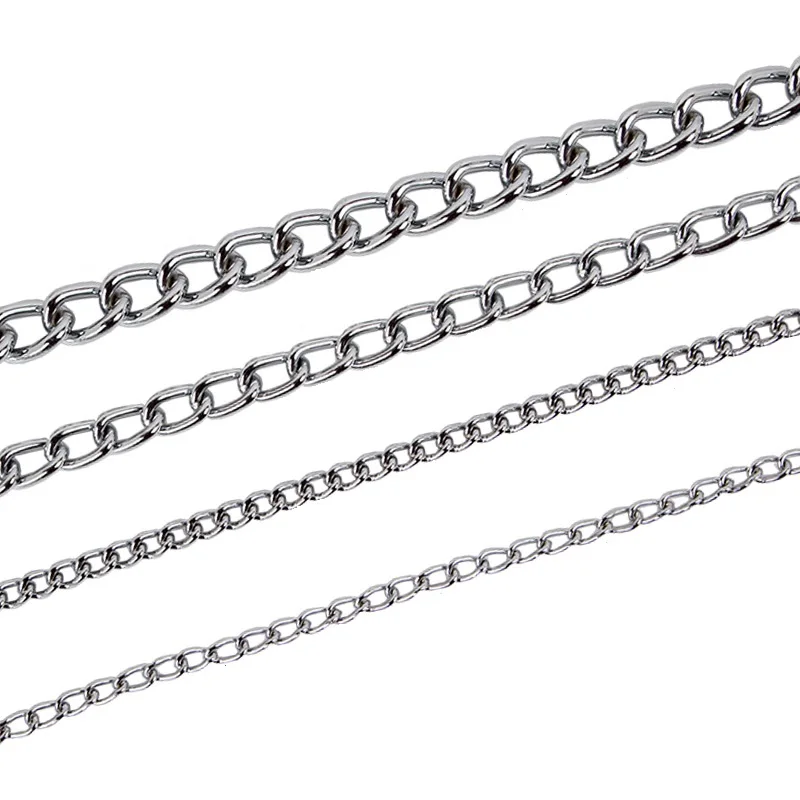 Collar de cadena de acero inoxidable de 4 tamaños para perros, accesorios ajustables para mascotas, collar para perros pequeños, medianos y grandes, collar Pitbull