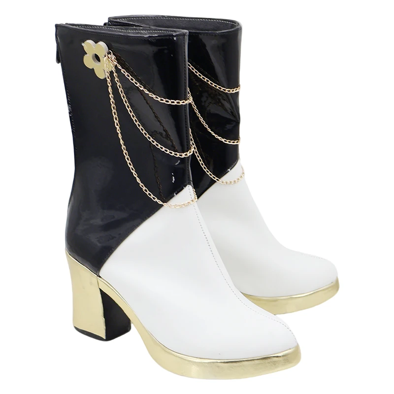 KPop Mira-zapatos de Cosplay para mujer, botas doradas negras, accesorios de juego de rol para fiesta de Carnaval y Halloween