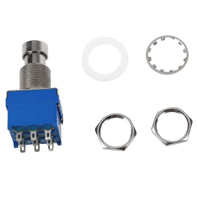 

RTENTE-4 шт. переключатели гитарных эффектов 9-контактный 3Pdt педаль эффектов для гитары Stomp ножной металлический переключатель True Bypass синий