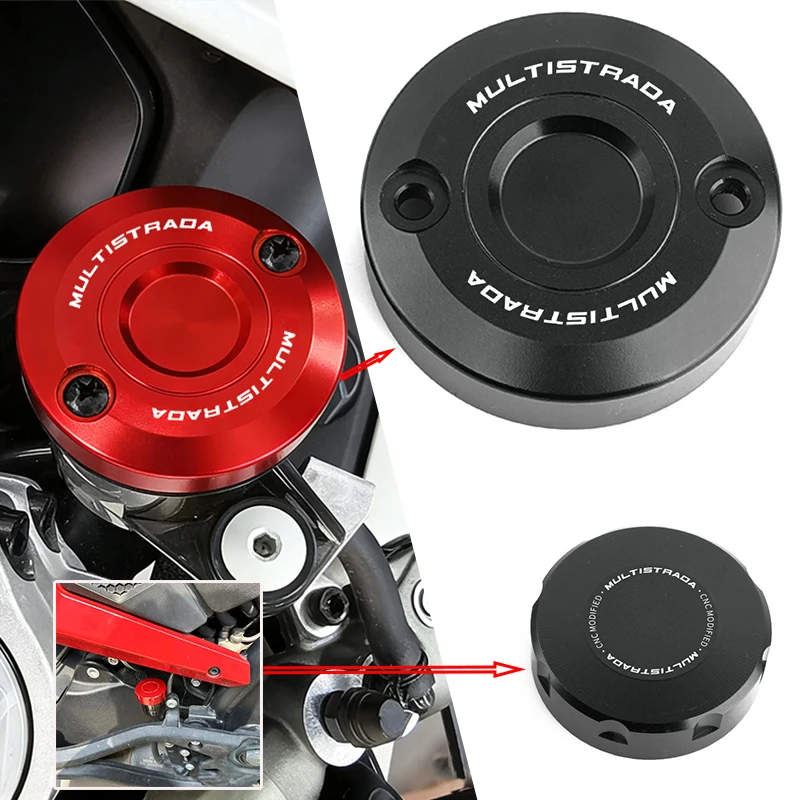 

For Ducati Multistrada 950 1100 Motorcycle CNC Front Brake Reservoir Fluid Tank Cover Accessories 1200 1260 1200S 1260S V2 V4