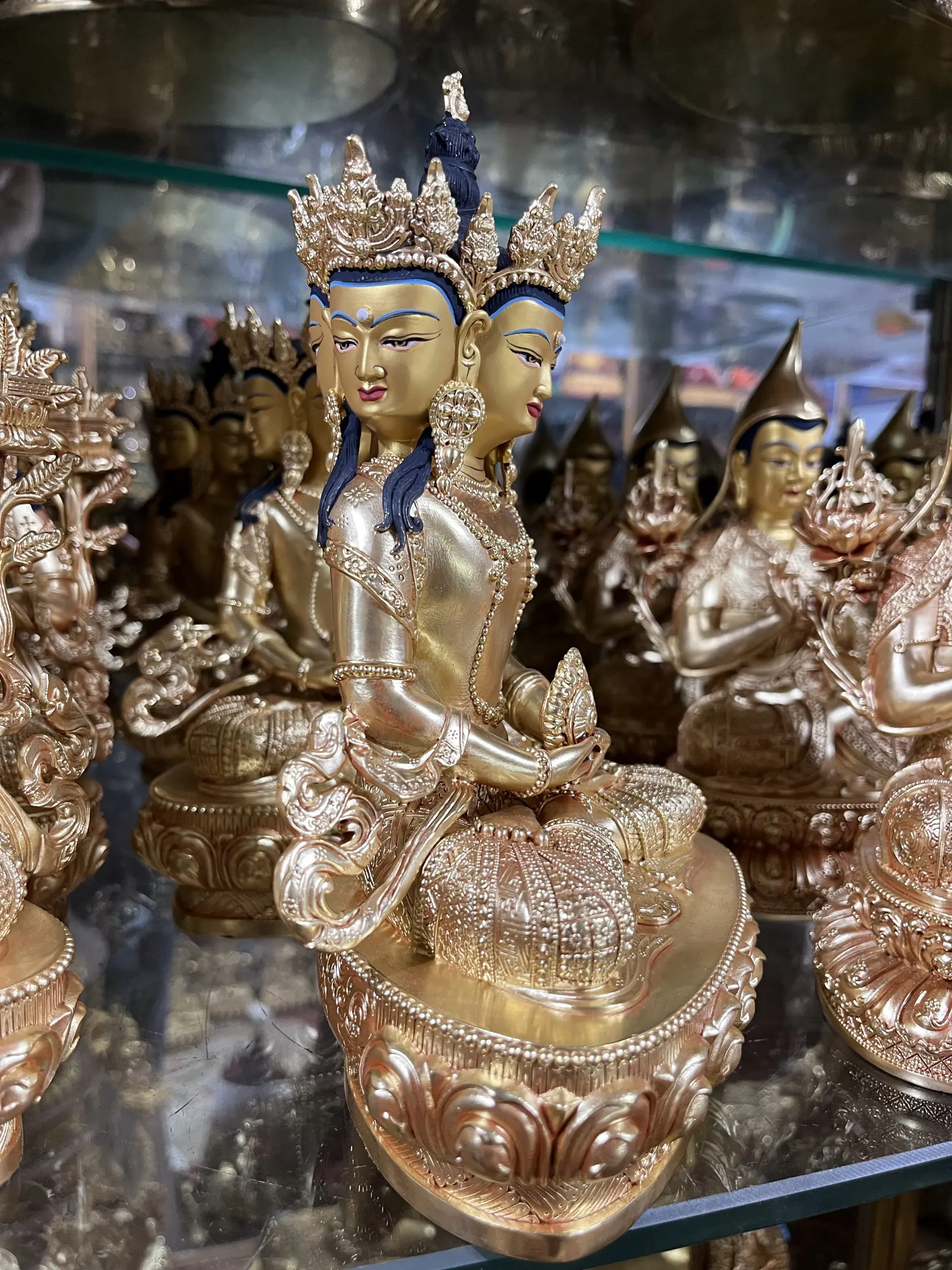 7 inch Xizang Tantra pure copper gilt big day Buddha statue household temple hall Buddha statue ornament