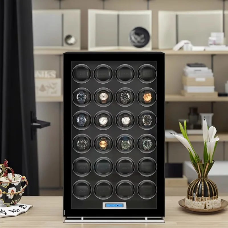 Quiet Durable Luxury High Quality Automatic Watch Winder Box 24 Slots Safe Motor Watch Cases Rectangular Cabinet