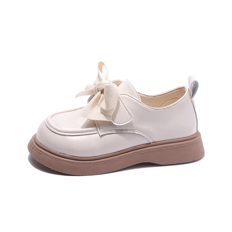 Girls Leather Shoes 2024 Autumn New British School Style Children Loafers Soft Soled Kids Princess Fashion Bow-knot Student Shoe