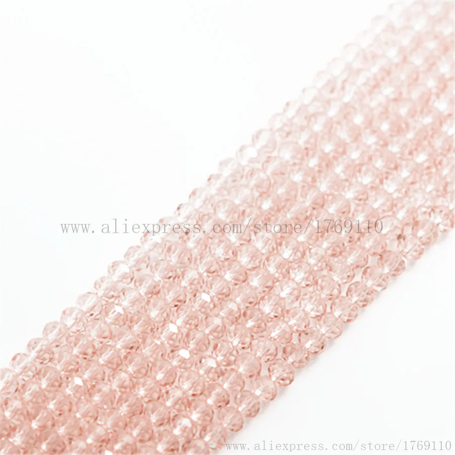 Isywaka Pink Color 170pcs 2mm Rondelle Austria faceted Crystal Glass Beads Loose Spacer Round Bead for Jewelry Making