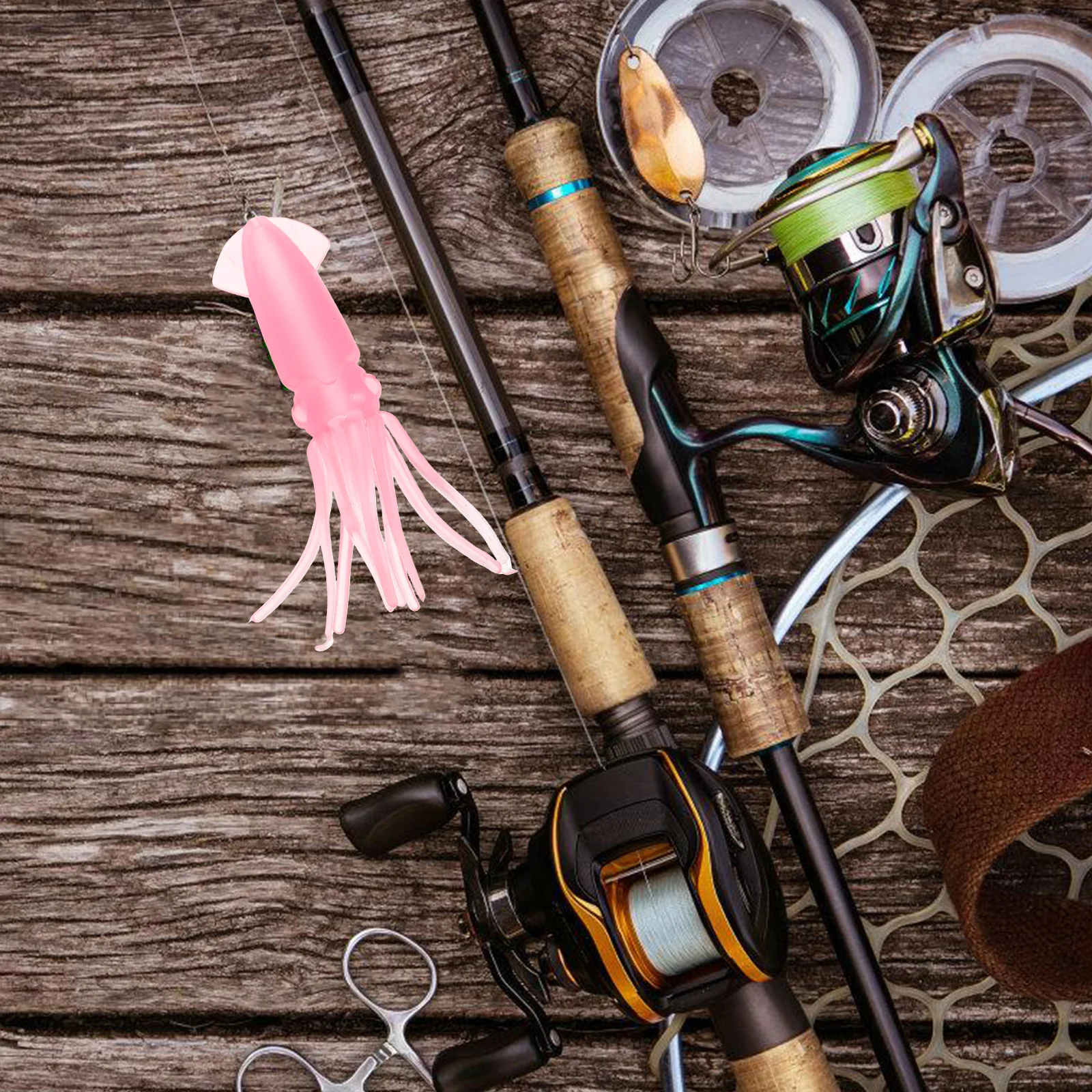 

5 Pcs Night Glow Squid Baits 6 5cm Durable Rubber Fishing Lures Wear Resistant Portable Soft Tackle Tools Baits