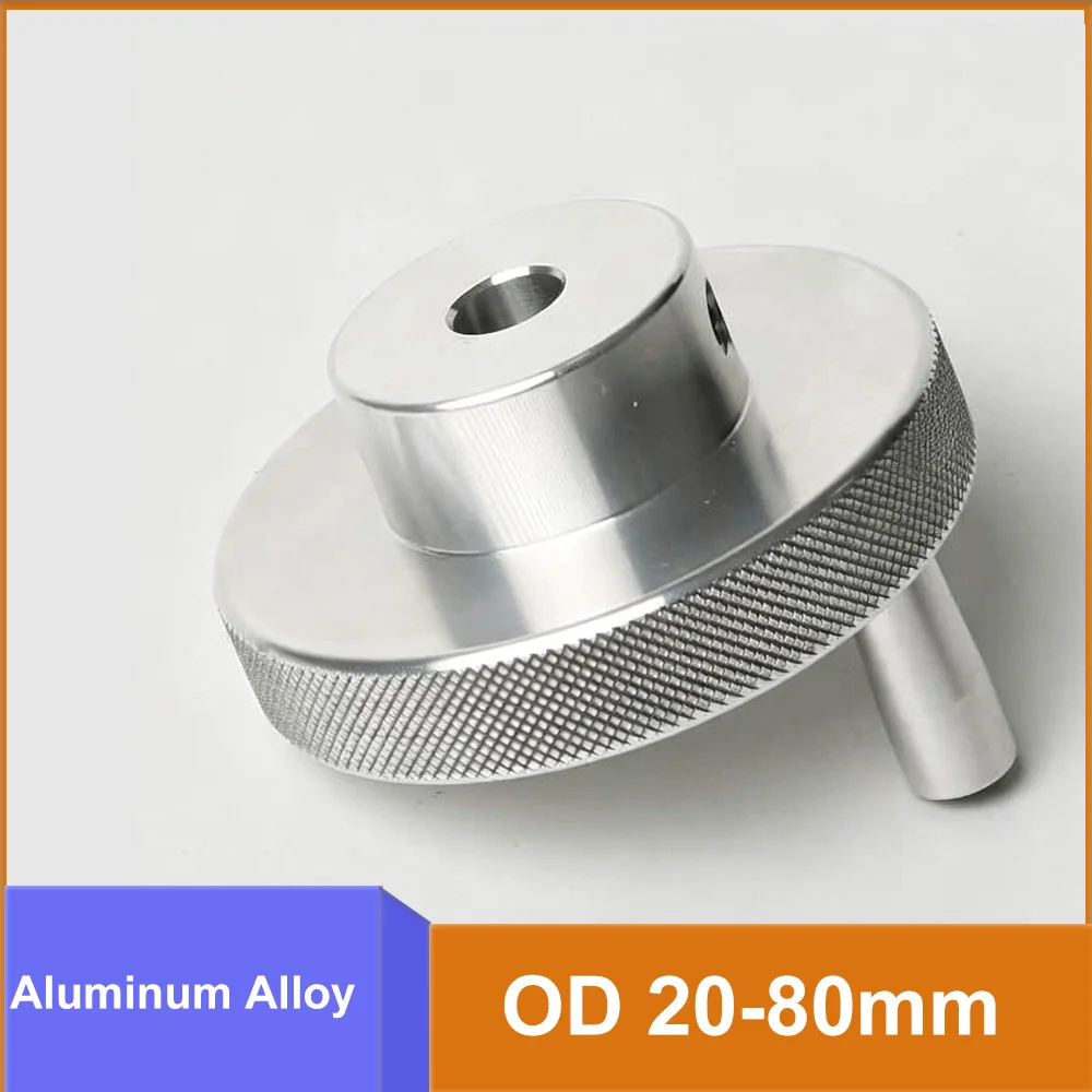 1pcs OD 20-80mm Aluminum Alloy Knurled Handwheel CNC Sliding Table Screw Rod Knob Crank Embossed Motor Positioning Hand Wheel