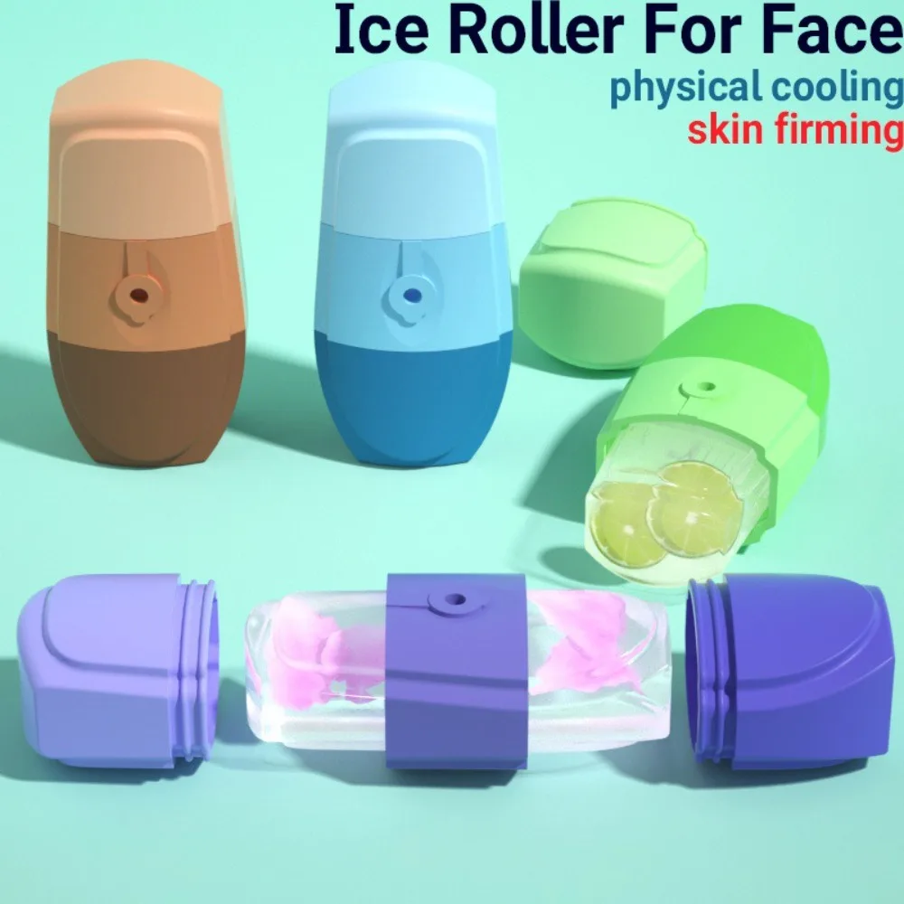 New Reusable Face Ice Cube Mold Skincare Tool Silicone Face Ice Cream Facial Cryotherapy Reusable Massager Roller Face