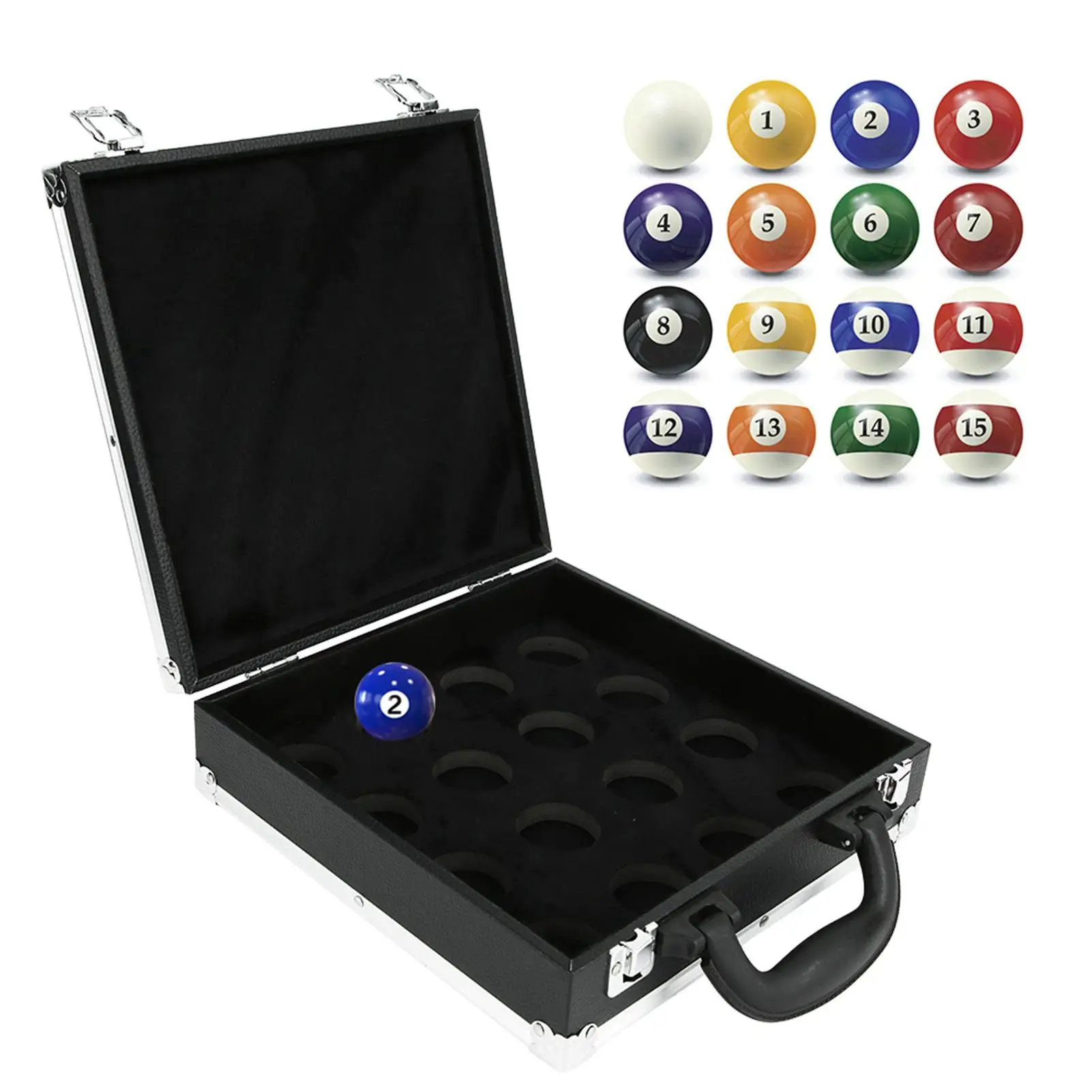 Snooker Billiard Balls Storage Case with Handle - Portable Pool Accessory Organizer