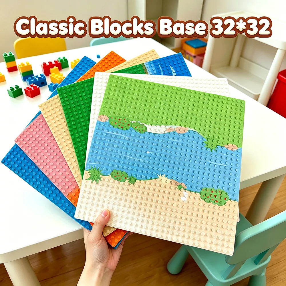 Baseplates 32x32 Dots Classic Base Plates MOC Bricks City Dimensions Building Blocks Figures Construction Entertainment Toys