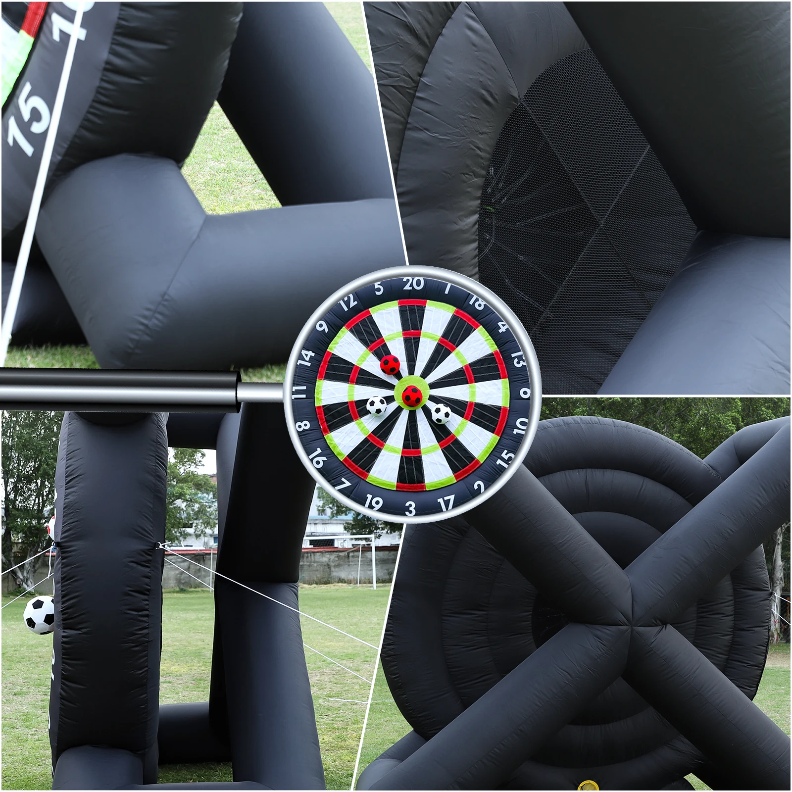 Tablero de dardos de Golf de fútbol inflable al aire libre gigante de 10 pies + 8 pelotas de fútbol y soplador, parque infantil comercial de fútbol