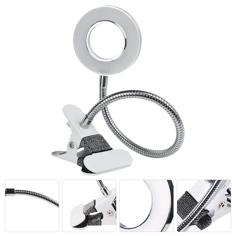 1 stks LED schoonheid nagellamp zilver opvouwbare tafellamp verstelbare oogbescherming licht manicure desktop licht nagelsalon tool
