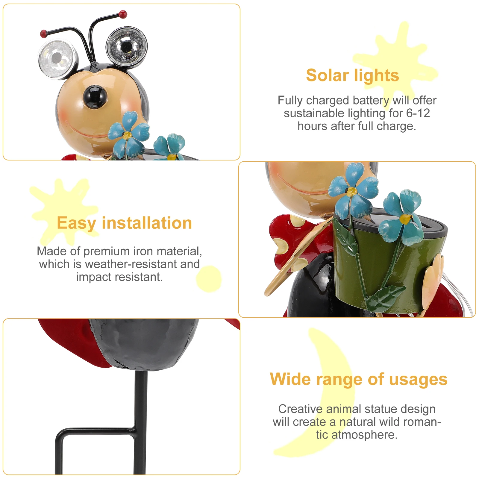 

Animal Statue Solar Stake Light Outdoor Garden Lamp Waterproof Landscape Lighting Yard Fence Decor 6-12H Light