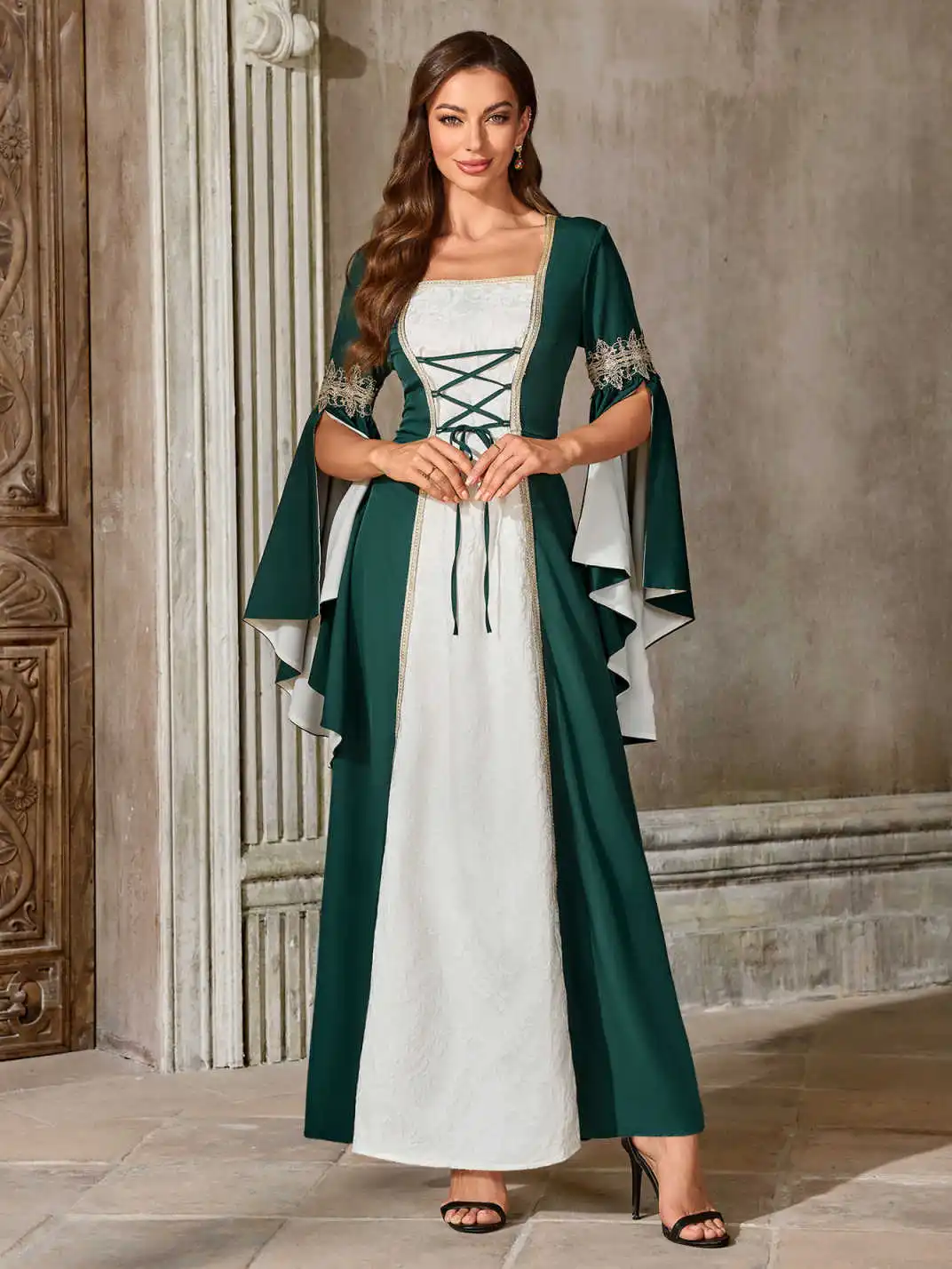 عصر النهضة زي المرأة فستان القرون الوسطى القراصنة الأيرلندية رن فاير فساتين الهالوين الفيكتورية #1