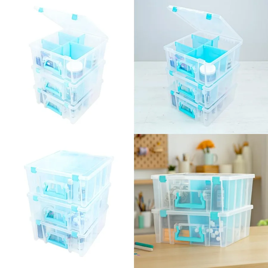 

ArtBin 6990RH-AMZ Super Satchel Double Deep Compartment Box - Art Storage with 8 Removable Compartments, Smart Closure for Craf