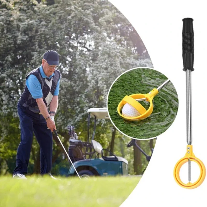 Telescopic Golf Ball Picker, Golf Ball Retriever, 8 Sections, Upper Golf Training Aids for Water Tool, Scoop Pi