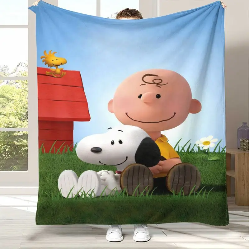 Kawaii S-Snoopys Dog Cartoon Soft Flannel Throw Blanket,Cozy Warm Blanket for Bed,Sofa,Living Room,Picnic,Home Decor,Gift Kids