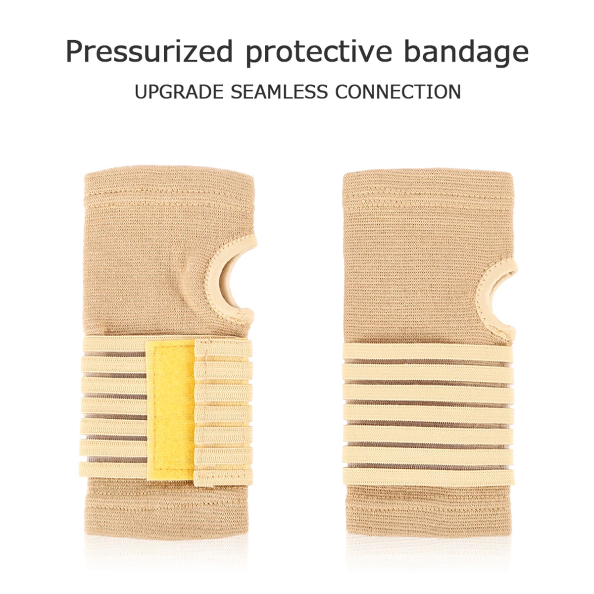 2pcs Wrist Bandage Support Beige Wrist Hand Support Gloves Thumb Hand Wrist Support Strap Glove For Sprains, Injury Or Sports