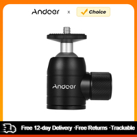 Andoer Tripod Ball Head 360 Degree Swivel for DSLR Camera Tripod Selfie Stick Monopod mini tripod Ball Head Aluminum alloy
