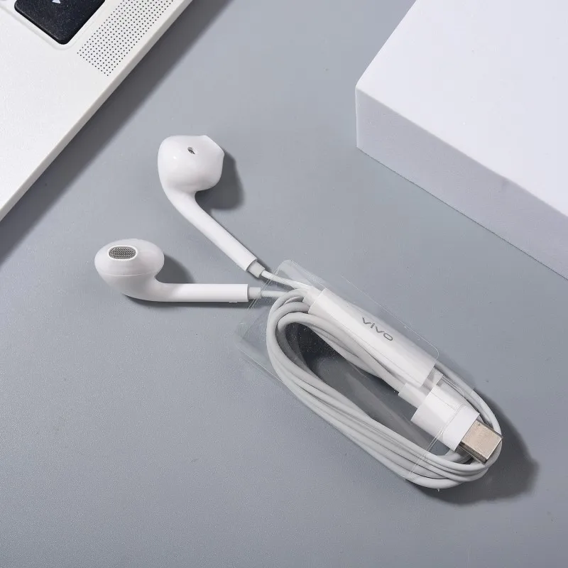 VIVIO USB Type C Earphone In Ear Wired Headphone With Mic Sport Earbud For vivo V23 V29 V30 V27 V21 V25 V29 V30 X100 iQOO 12 Pro