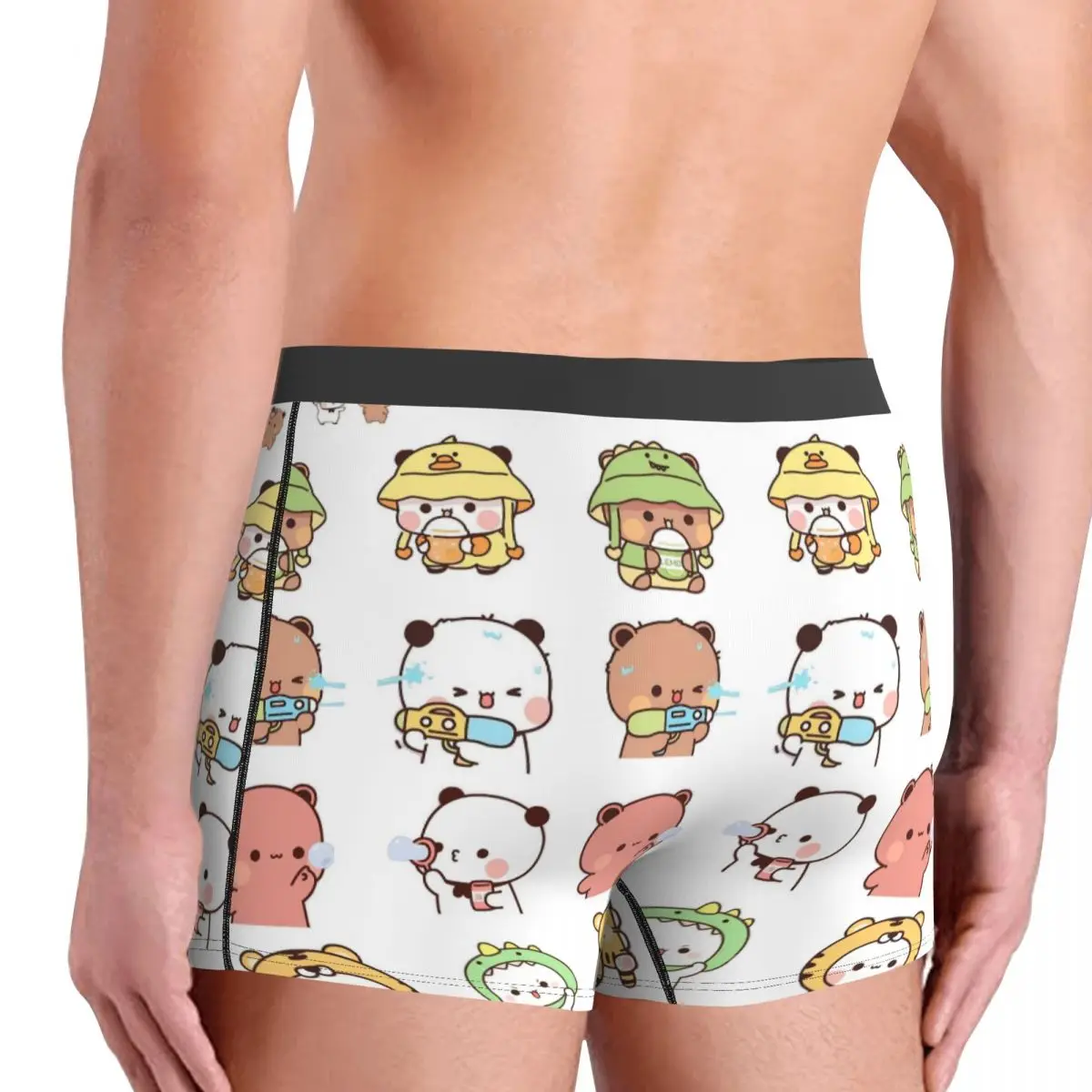 Bubu Dudu لطيف الكرتون الدب شخصية الملابس الداخلية Kawaii الباندا طباعة سراويل بوكسر ترينكي الرجال سراويل تمتد الملاكم موجز الحاضر #4