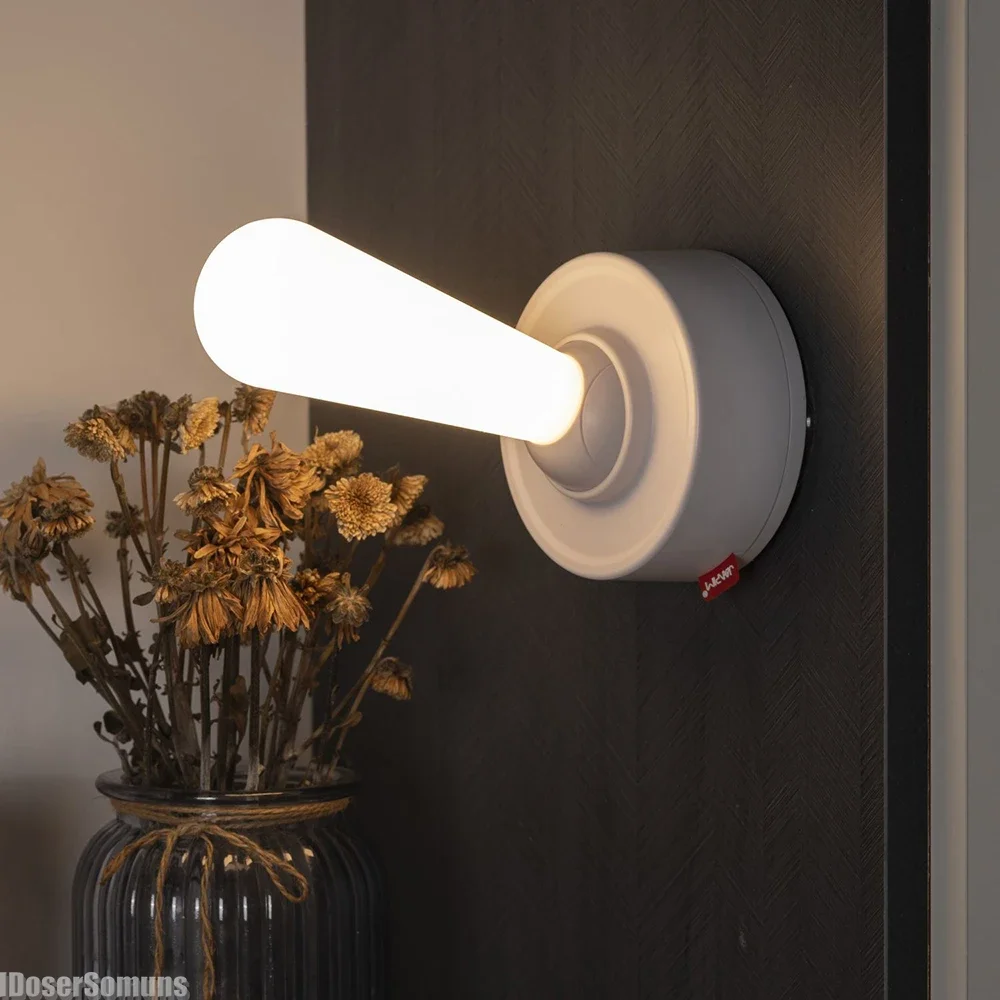 Toggle Rocker Switch Night Light USB Rechargeable Silicone Decorative Lamp Bedroom Bedside Atmosphere Desktop Sleep Table Lamps