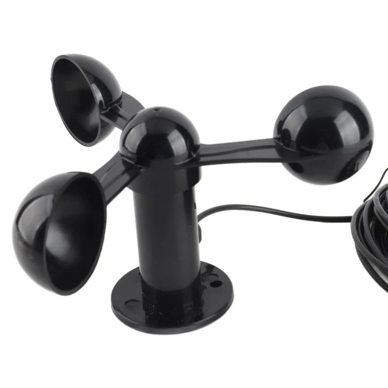 風速計センサー風速カップ 8 メートル防水ケーブル付き 4 センチメートル取り付け穴抗干渉 3 カップ風速検出器