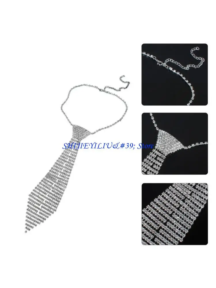 

E21F Stage Show Neck Tie Adult Dancing Necklace Tie Party Props Tie Nightclub Necktie