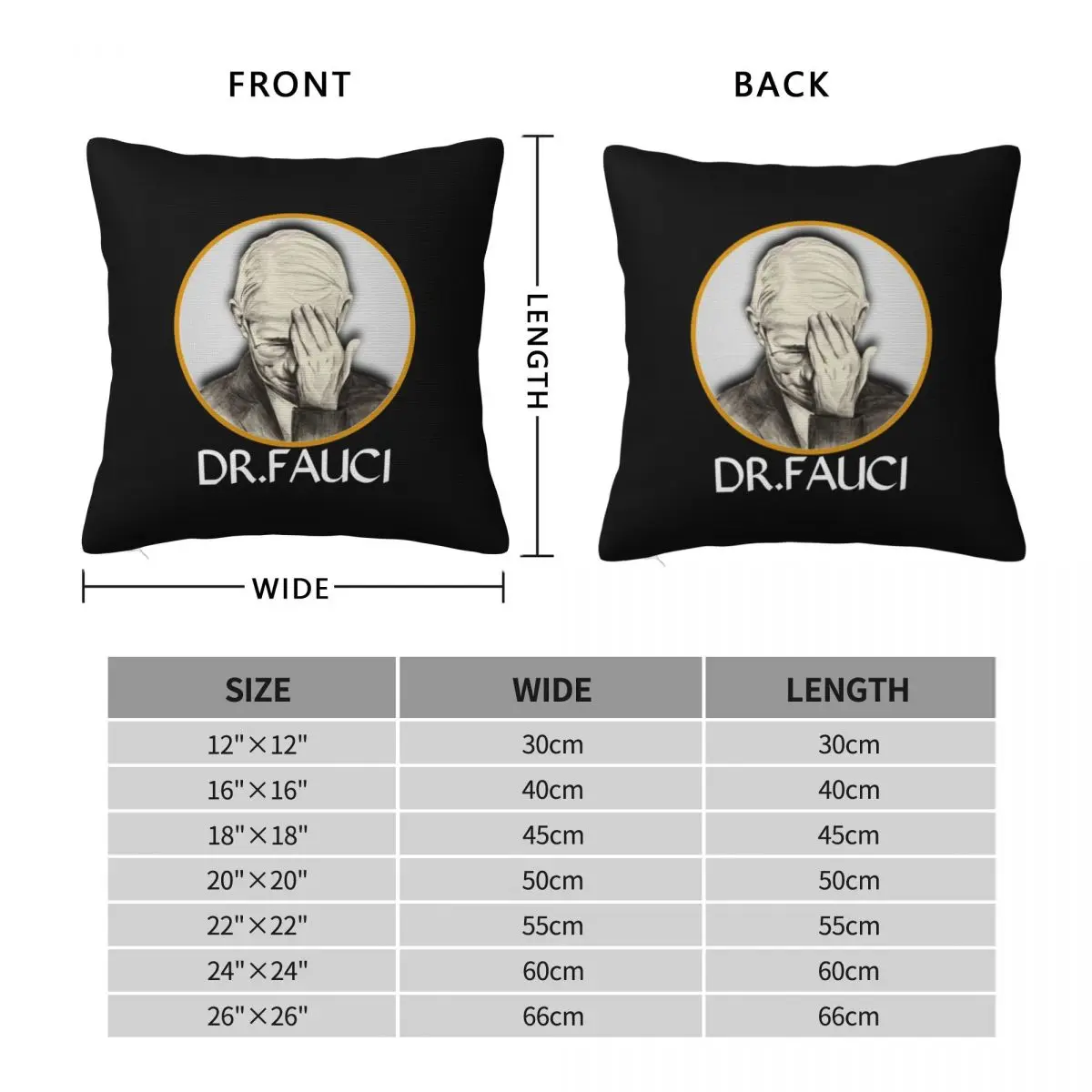 Dr Fauci Square Pillowcase Polyester Linen Velvet Printed Zip Decor Pillow Case Sofa Cushion Cover 18