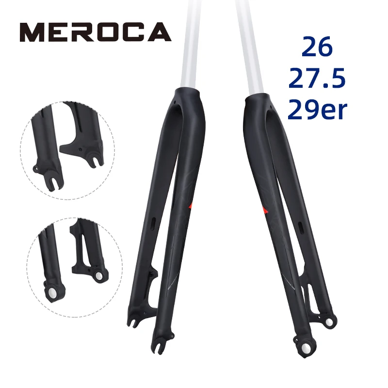 MEROCA Aluminum Alloy Mountain Bike Hard Fork 26 27.5 29er Universal Front Fork Inner Wire Disc Brake QR Thru Axle Quality Fork