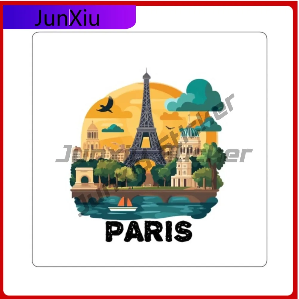 Pegatinas de viaje de París, calcomanía de la Torre Eiffel, ventanas de aventura, parabrisas, equipaje, Kayak, Suv, suministros para álbum de recortes, regalo de viajero, vinilo