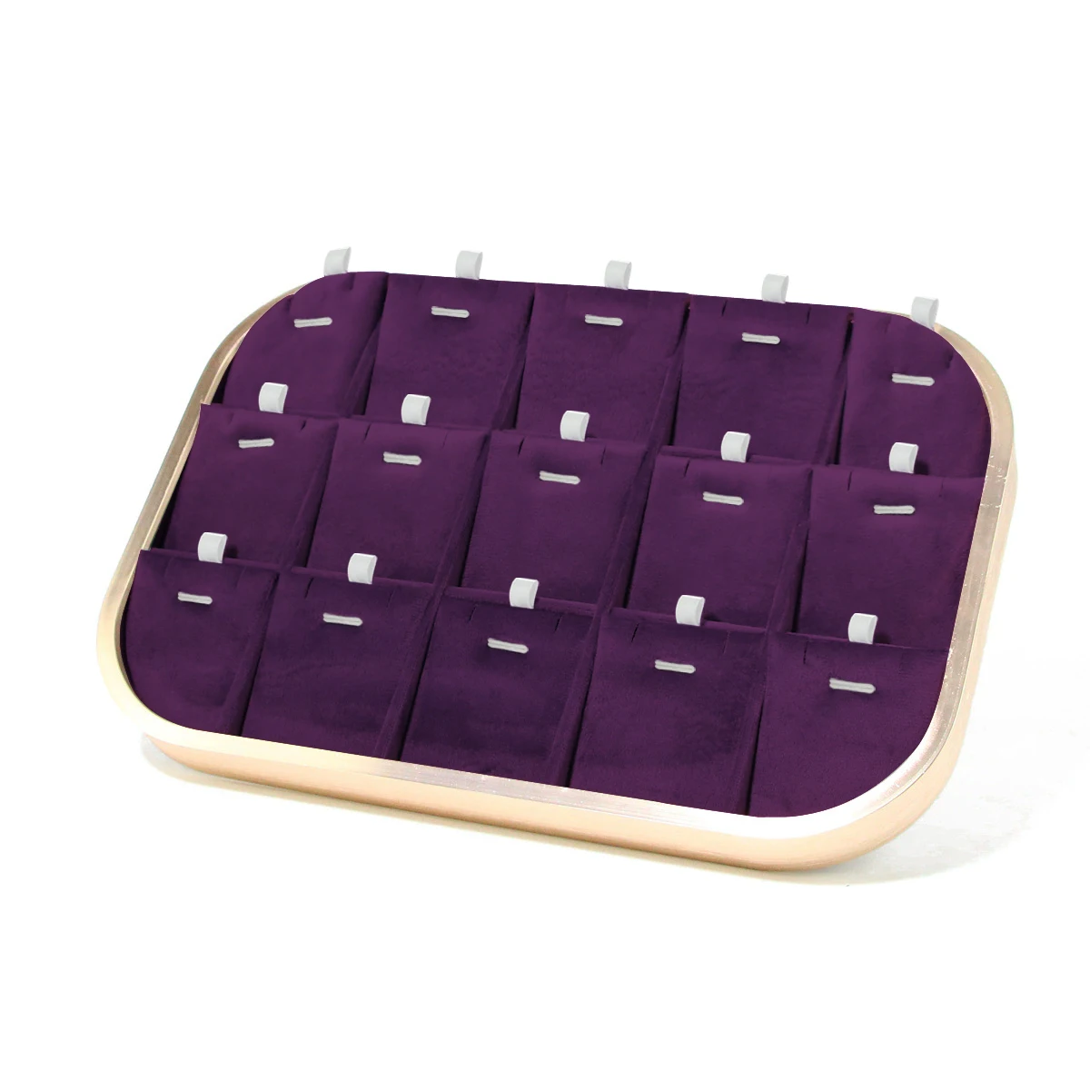 Purple Metal Velvet Jewelry Display Tray Pendant Watch Necklace Bracelet Earring Organizer Holder for selling store gift