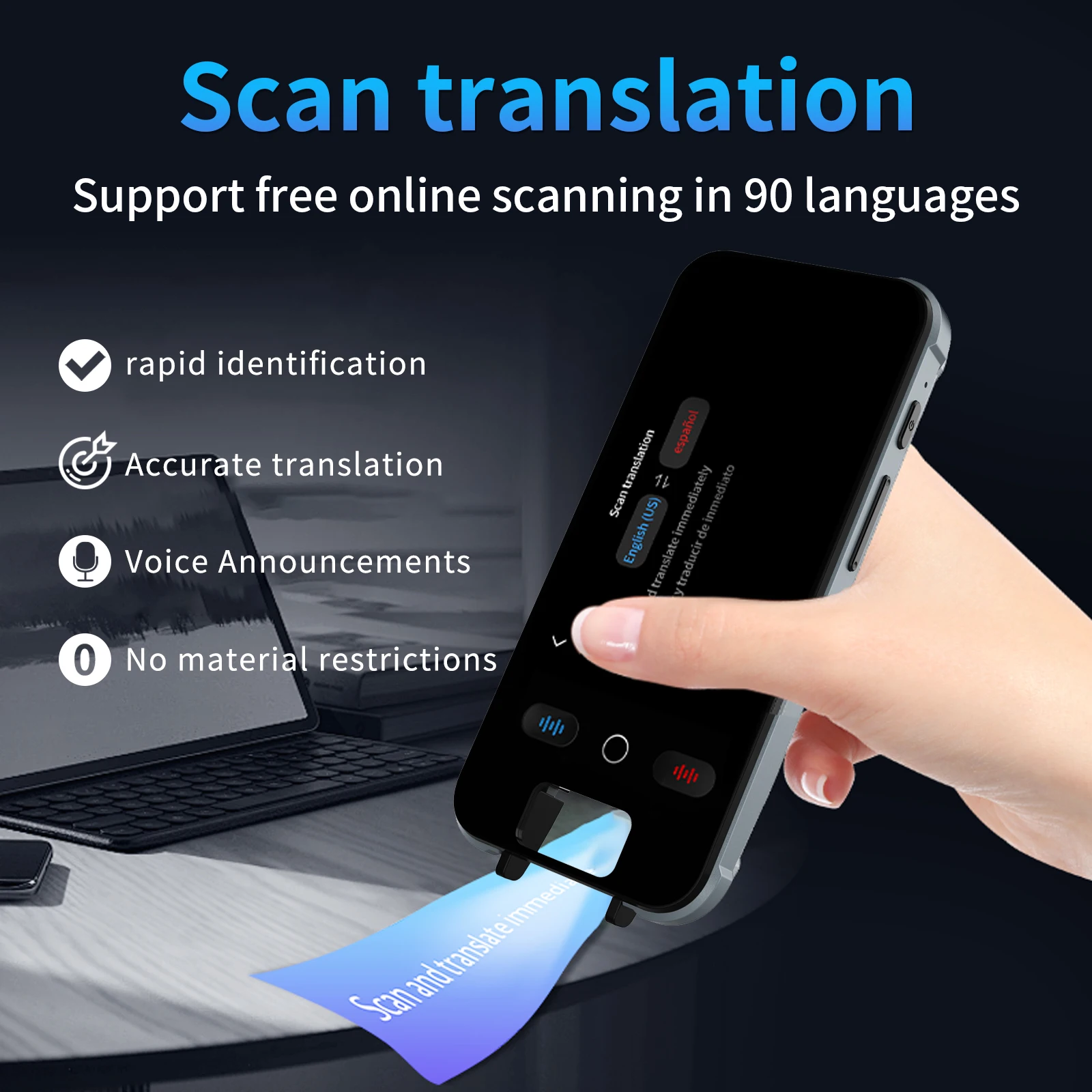 Smart Scan Translator supports multilingual cross-border voice real-time translation online and offline photo text scantranslate