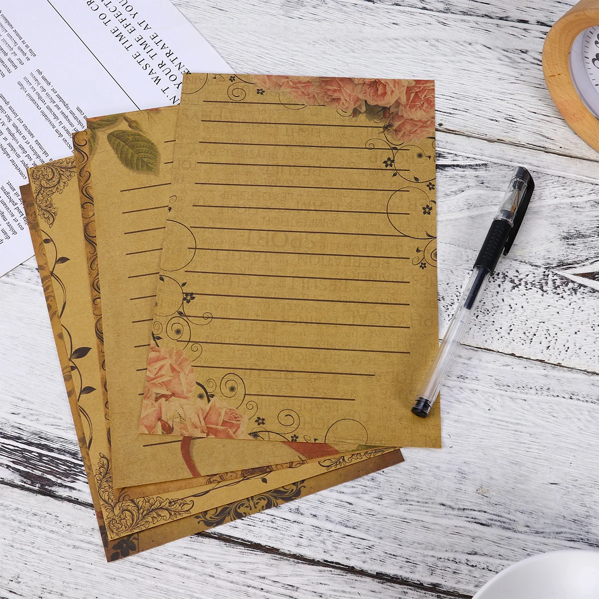 

6 компл., 6 комплектов, 21X14,5X см, винтажная писчая бумага, крафт-канцелярские принадлежности, бумага для писем, розовое кружево, дизайн, листы для заметок для любовных писем