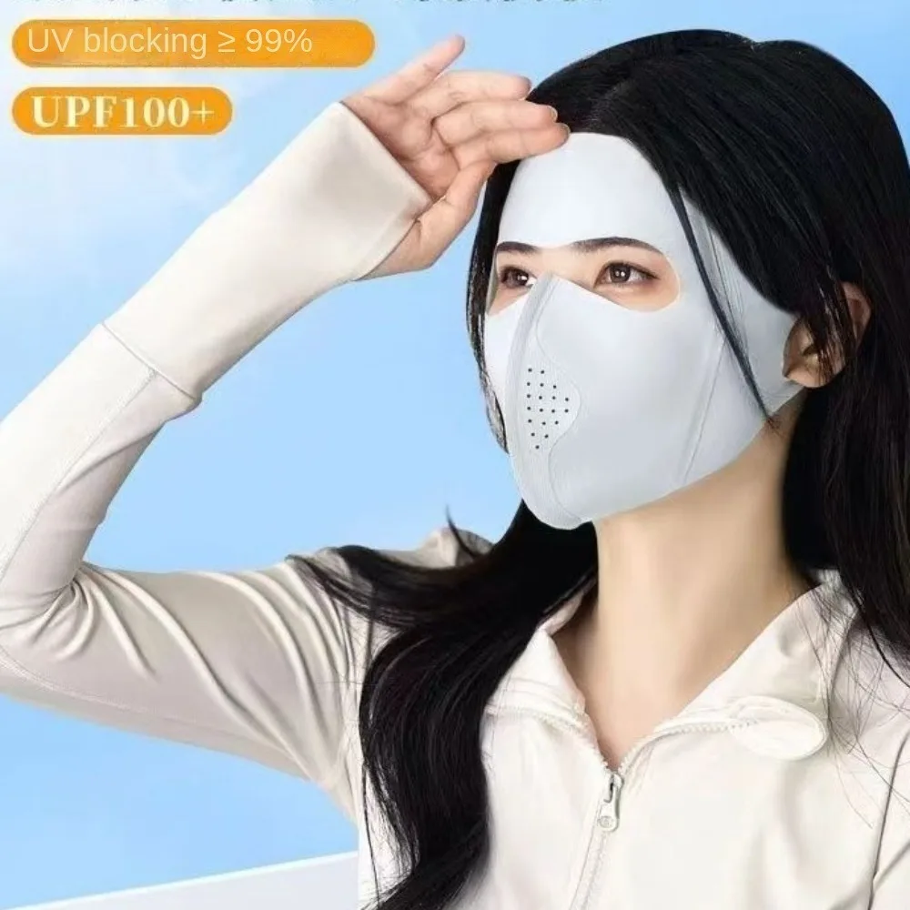 New Breathable Ice Silk Mask Anti-UV Traceless Sunscreen Mask Facial Gini Outdoor Sports