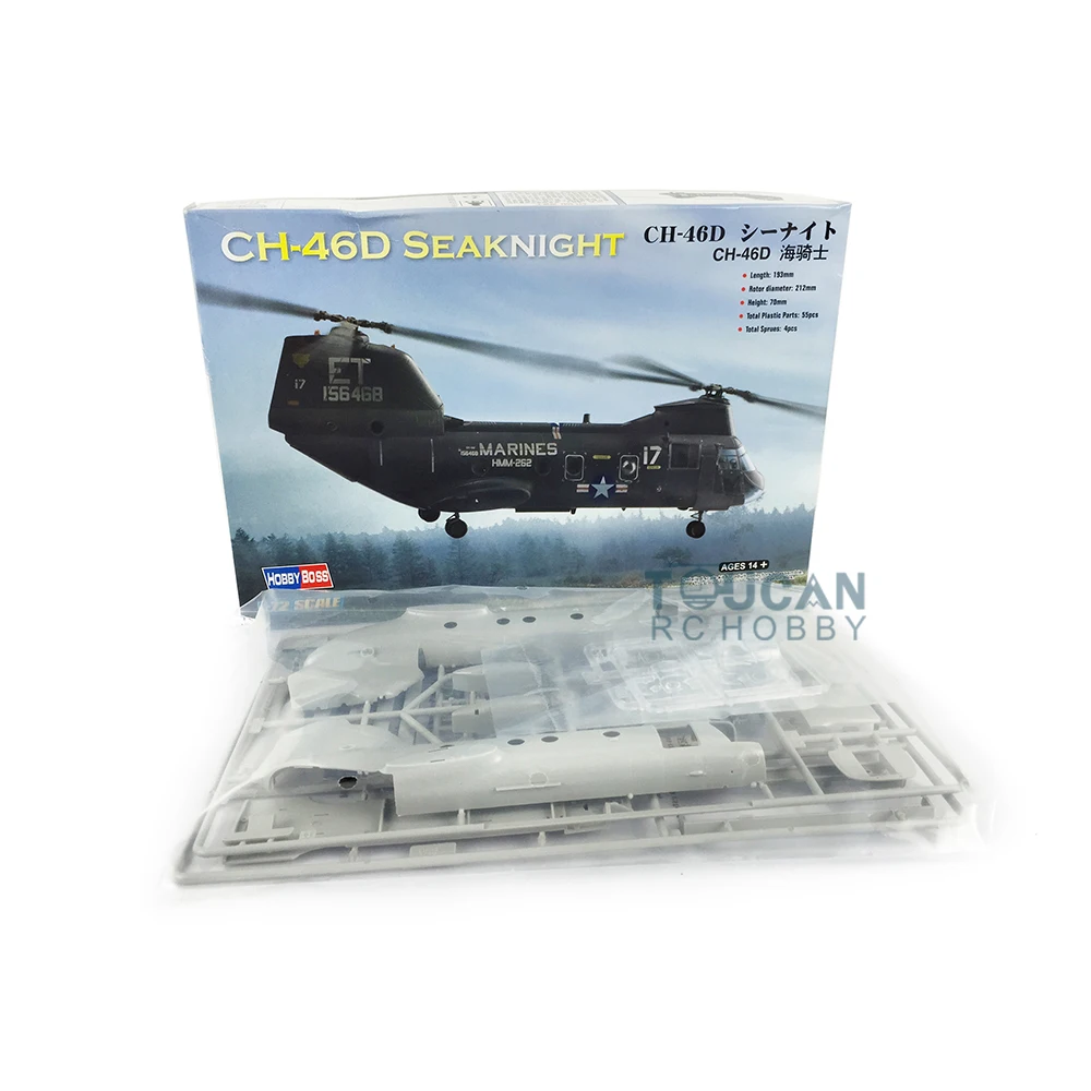 Trumpeter 1/72 Aircraft Hobby Boss 87213 American CH-46D Seaknight Helicopter Plane Model Gift for Boys TH06256-SMT6