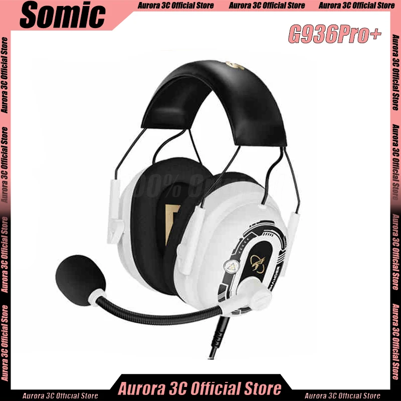 Somic G936pro Plus Headphone With Microphone Wired Headphones Gaming Headphone 7.1 Stereo Sound Esports Low Delay Gamer Headset