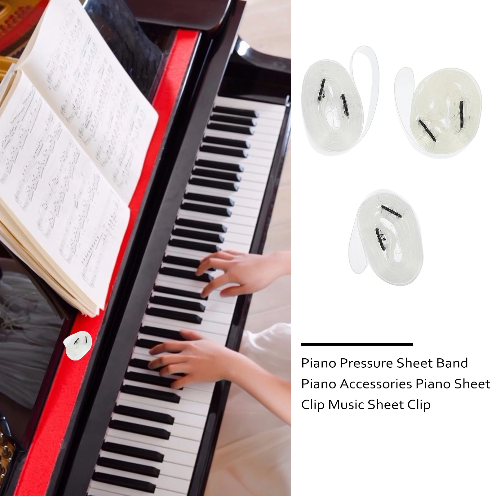 

3 Pcs Piano Score Entrainment Performance Accessories Portable Tpu Material Music Clip