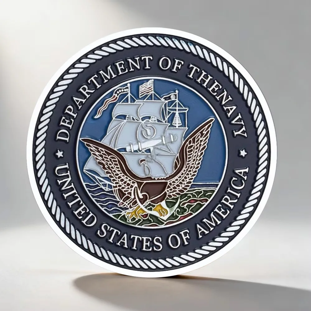 U.S CVN-17 Aircraft Carrier Souvenir Coin Department of The Navy Silvery Plated Collection Coin Home Decoration