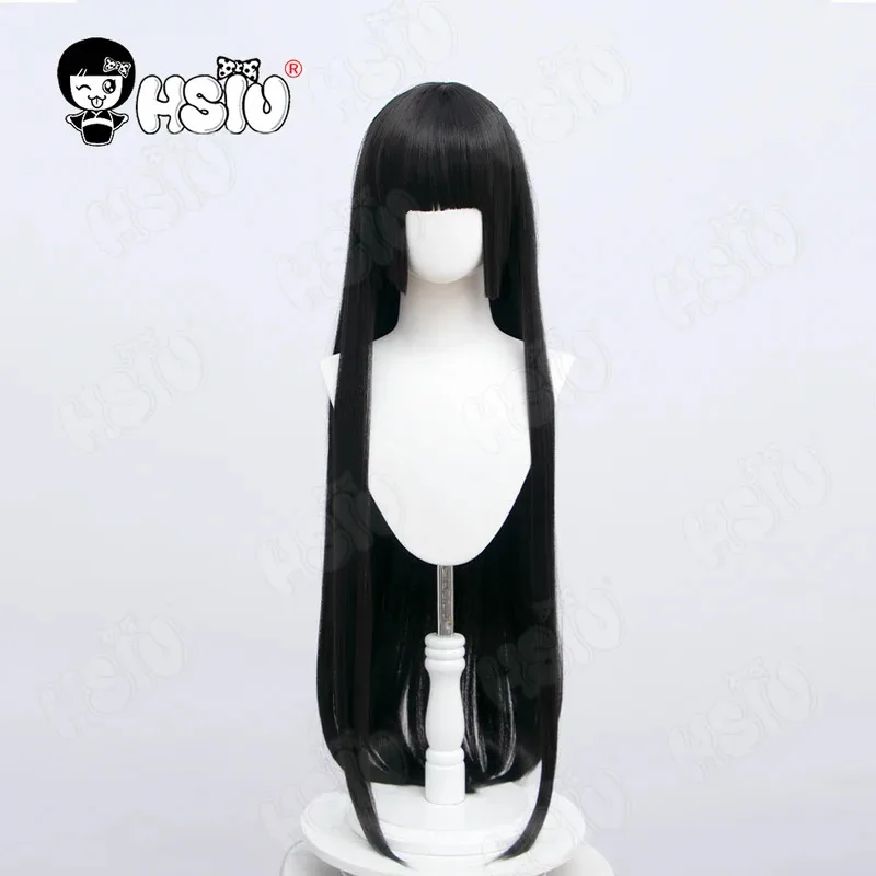 Peluca de Cosplay Enma Ai, peluca de Cosplay de Anime Hell Girl, pelo largo negro HSIU + gorro de peluca gratis, peluca de Hell Girl para fiesta de Halloween