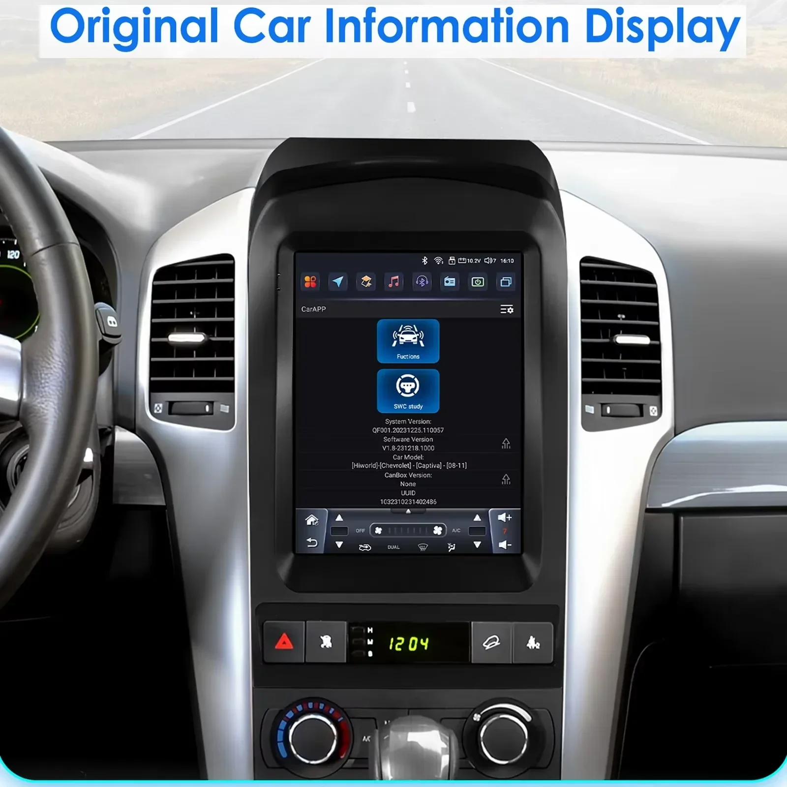 Radio para Auto Hizpo para Chevrolet Captiva Sport 2006-2012, Reproductor Multimedia con CarPlay, Android Auto, GPS, WIFI, FM, RDS, Autoradio, Pantalla Inteligente QLED de 9.7 Pulgadas Estilo Tesla, Unidad Principal Automotriz, Navegación, 5G WIFI, DSP, ADAS, USB, DVR, SWC, BT