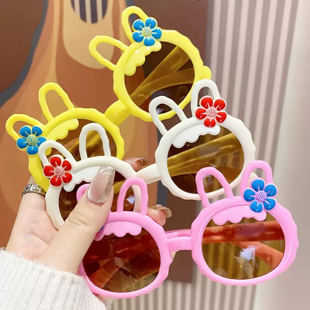 

Cute Cartoon Rabbit Ear Flower Children's Sunglasses For Boys Girls Fashion UV400 Resistant Baby Sun Glasses Travel Sunshades