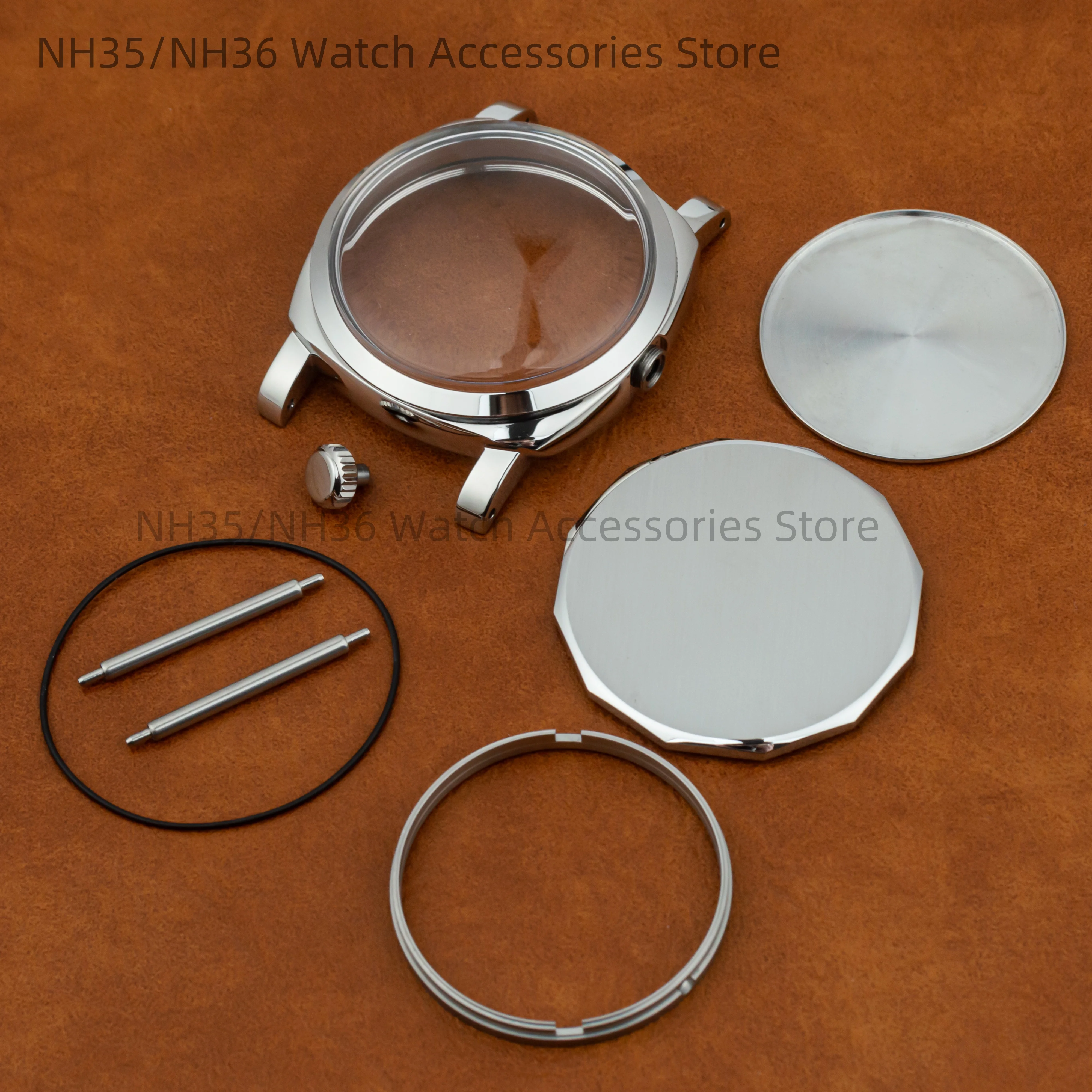 

47mm PAM Vintage Case Retro Stainless Steel Case for ETA6497/6498 ST3600 Mechanical Movement PAM 6154 Case 10ATM Waterproof