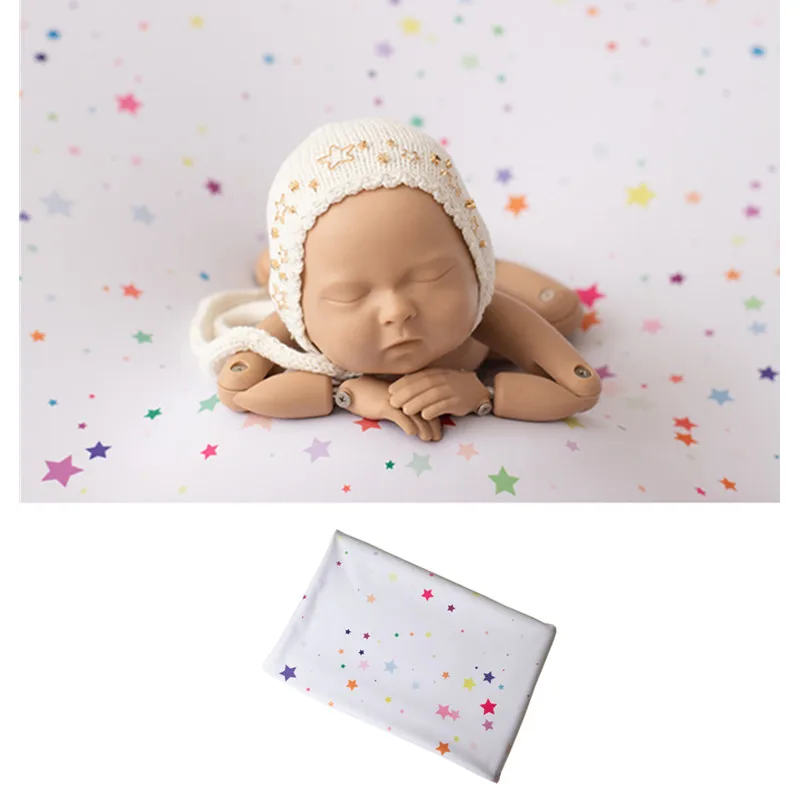 ❤️ Adereços para fotografia de recém-nascidos, acessórios de pano de fundo elástico para estúdio de fotos de bebê, cobertor de fundo de estrelas coloridas